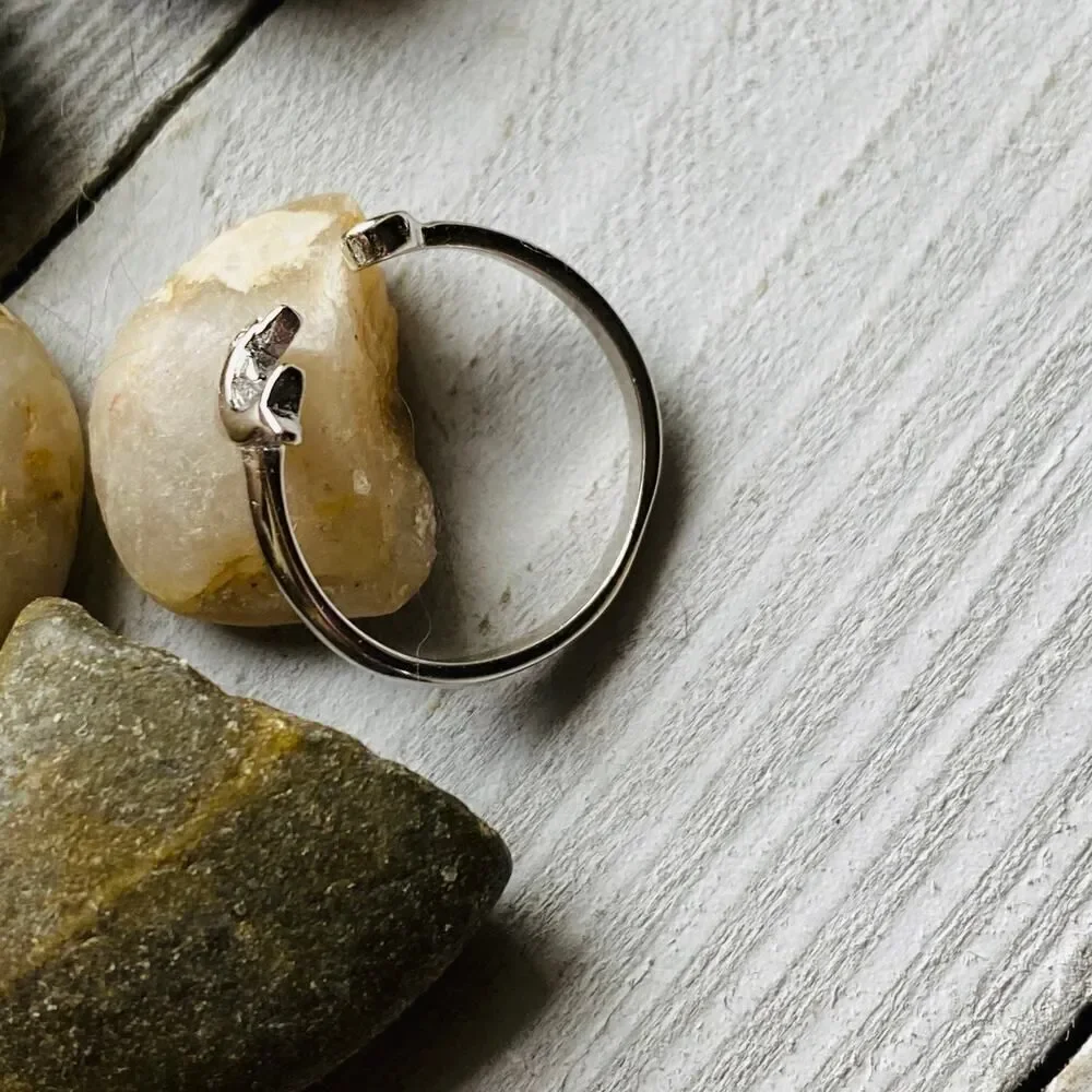 Sterling Silver Dolphin Cz Toe Ring Midi Ring
